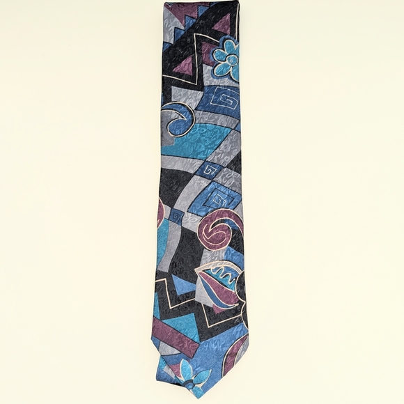 Florenzi Collection Men's Stylish Geometric Tie - Picture 1 of 3